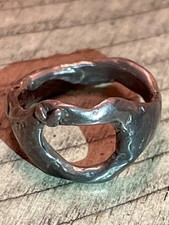 RARE designer sterling freeform love trust heart s7.25 ring 081425