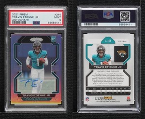 2021 Panini Prizm Silver Travis Etienne Jr #344 PSA 9 MINT Rookie Auto RC