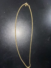 Yellow Gold Filled Men's Rope Chain Necklace 24 Inches