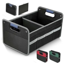 Car Trunk Organizer - Reinforced Handles, Collapsible Multi 50L Black