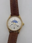 Vintage Timex Quartz Watch Women Moon Phase Gold Tone Date  Analog Working