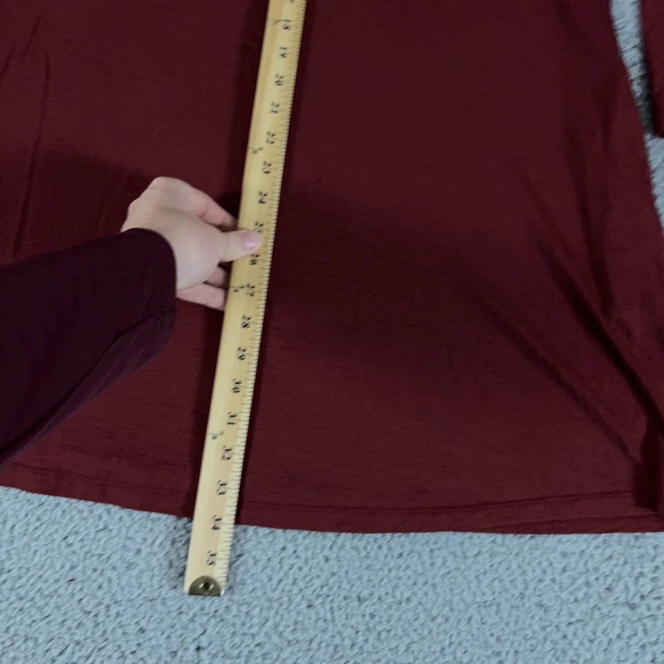 Vestido Swing Wool& Rowena Feminino Grande Borgonha Manga Longa Merino Linha A Exterior - Imagem 2 de 4