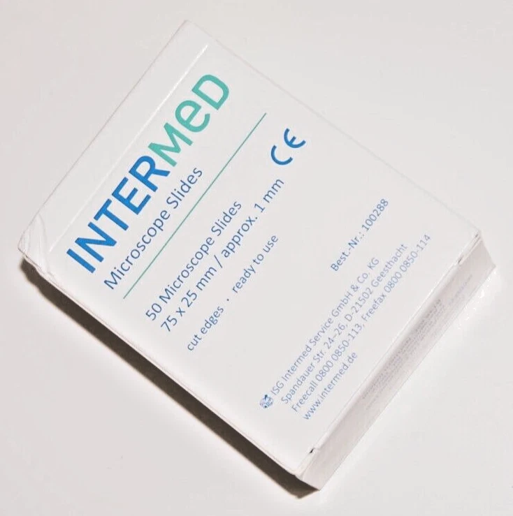 Intermed 100289 Objektträger Microscope Sliders 50 Stk 75x25x1mm (R-316)