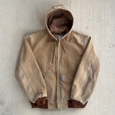 Carhartt J131 brown hooded work wear jacket Medium