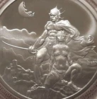 Swordsman of Mars 2 OZ .999 Silver Coin FRANK FRAZETTA New! Large 47mm