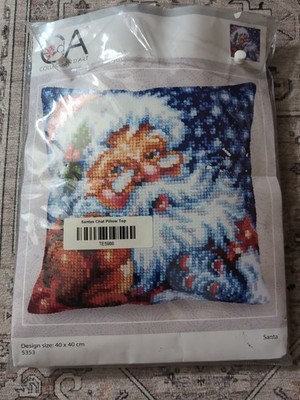  Collection D' Art SANTA cross stitch pillow kit 16'' × 16'' New 