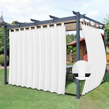 Outdoor Patio Curtains Detachable Tab Top 110"W x 96"L Pack of 2 White