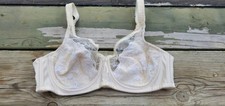 34B Vintage Wacoal 85119 Lace Embroidered Underwire Ivory Minimizer Bra EUC