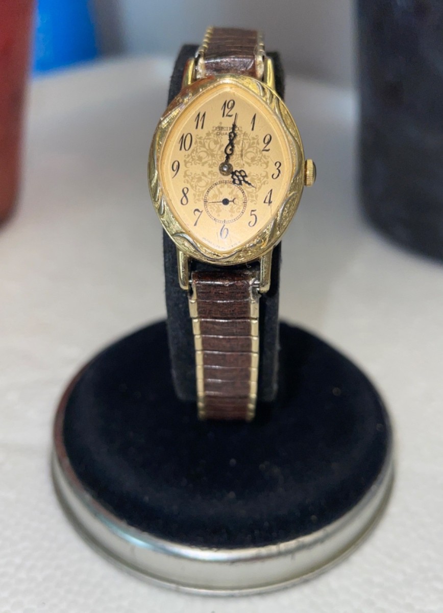 RARE Seiko Japan Women Ladies Gold Plated 1428-5110 Watch+