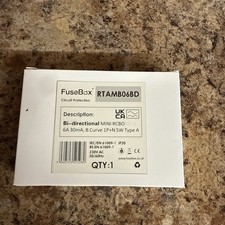 Fusebox RTAMB06BD Bi-Directional B Curve 6 Amp 30mA Type A Mini RCBO