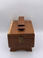 Vtg Wooden Shoe Shine Valet Box Kit w/ Footrest  G.H. Bass  Co. Polish Tins
