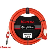 Kirlin 10FT 1/4" Straight - Right Angle Guitar Instrument Cable LGI-202/RD