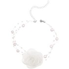Elegant Pearl Chain Necklace Clavicle Choker Yarn Flower Fashion Jewelry