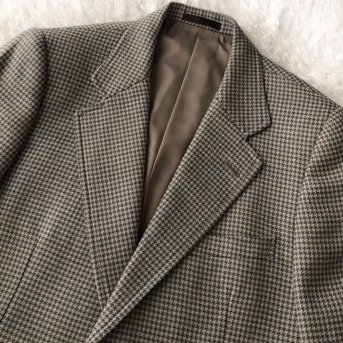 Burberry Greige Houndstooth Pattern Tailored Jack… - image 2