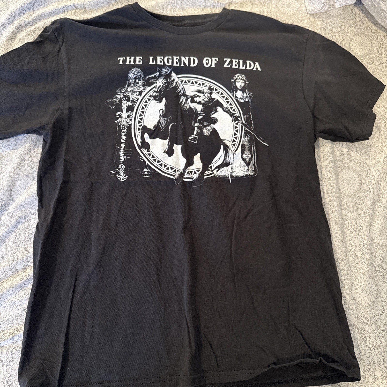 Legend of Zelda Shirt Size L Link Epona Ganondorf Nintendo Geeknet Black Tee