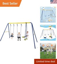 Comfortable Kids Swing Set with Glider - 440lbs Capacity, Perfect for Playdates