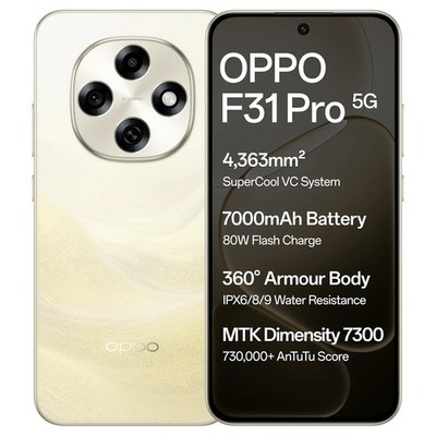 OPPO F31 Pro 5G (Gold, 256 GB 12GB RAM) Dimensity 7300 Processor Global Version.