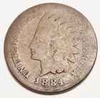 1884 P Indian Head Cent Penny  *AG - ABOUT GOOD*  **FREE SHIPPING**