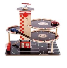 Hape Garage Wooden Toy Car Park Multi-level vehicles helicopter Eco Sustainable