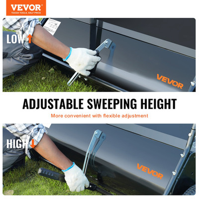 50'' Tow Behind Lawn Sweeper 26 Cu. Ft. Leaf & Grass Collector Adjustable Height