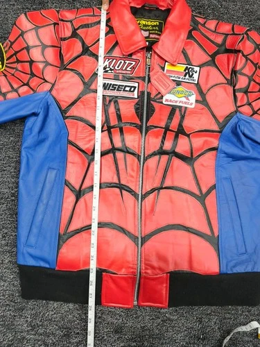 Spiderman Geniune Sheep Leather jacket men image 6