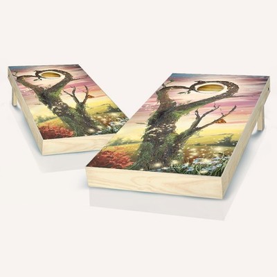 Cornhole Boards Root Of Love Outdoor Game Set With 8 Corn Bags Wood Frame