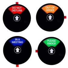 Do Not Disturb Meeting In Progress Door Sign with 4 Options for Office Indicator