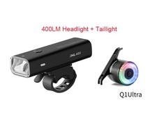 ROCKBROS 400LM Smart Bike Front Headlight Taillight Waterproof USB Rechargeable