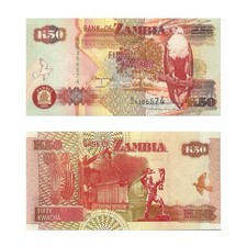2001 ZAMBIA (NORTHERN RHODESIA) 50 OLD ZAMBIAN KWACHA BANKNOTE AFRICA A-UNC