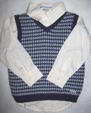 Boy 12-18 M JANIE and JACK 2-Pc SET LS Shirt Sweater Vest COZY COPIOLET: LK NU