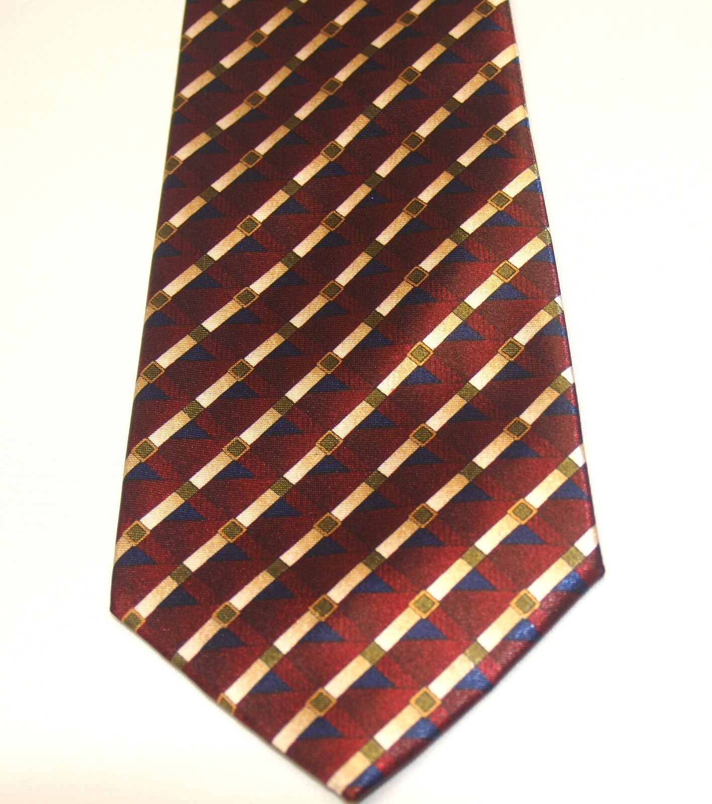 Modern Elements Brown Tie Multicolor Geometric Po… - image 4