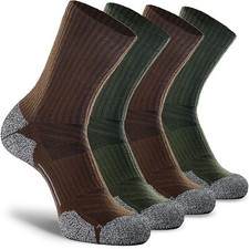Hiking Crew Socks 4-Pack Men Women Boot Socks for Walking Hunting Camping Win...