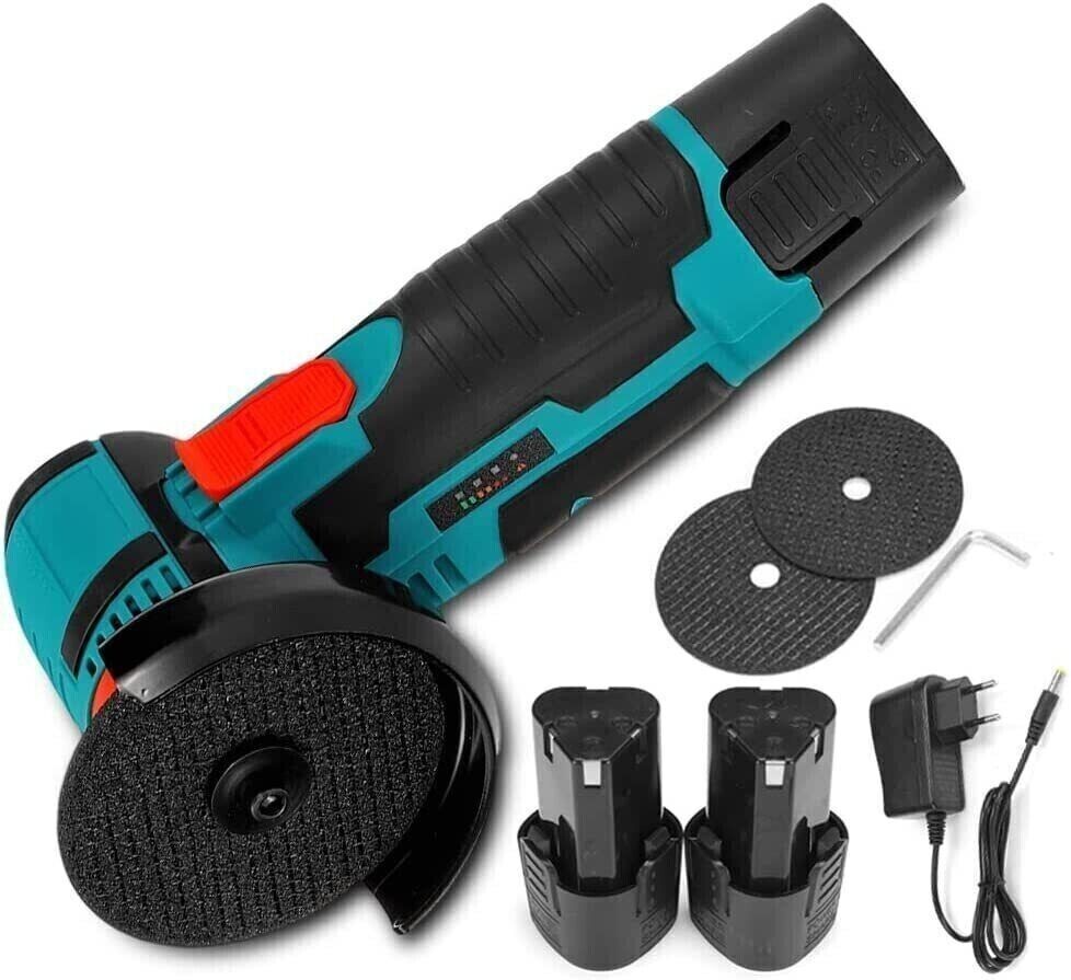 Smerigliatrice Angolare Mini 12V 76mm - Kit Completo 2 Batterie