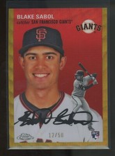 Blake Sabol RC 2023 Topps Chrome Platinum Anniversary #365 GOLD WAVE /50 Rookie