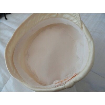 Satin Ivory Pill Box Hat Saks Fifth Avenue Hat With Bill  display picture 2
