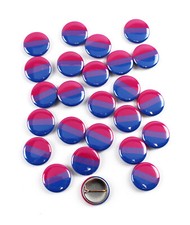 LGBTQ Bisexual Pride Flag Pinback Buttons - 1 Inch Round - 25 Pack