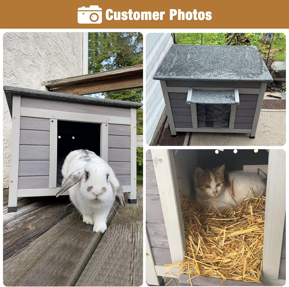 Cat Houses for Outdoor Cats,Wooden Cat House Outdoor,Weatherproof Feral