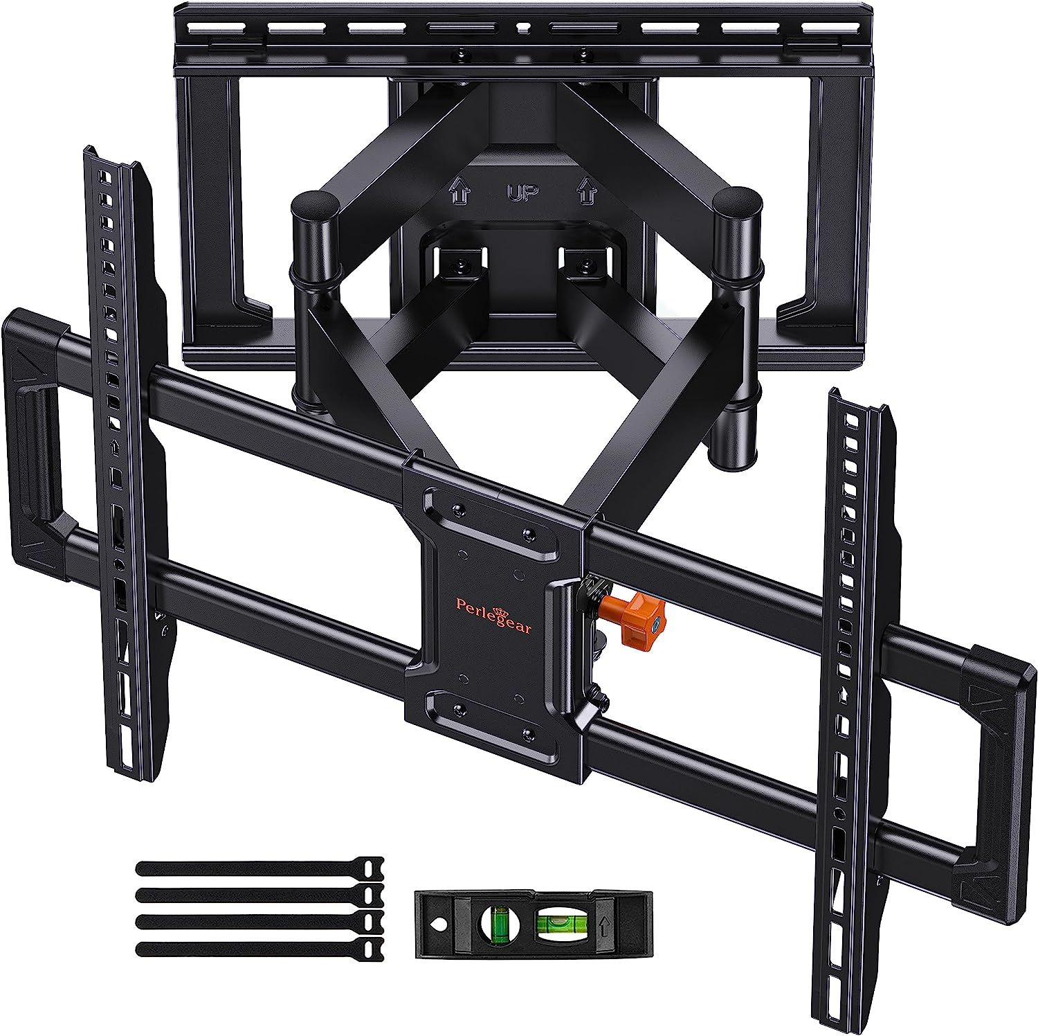 Perlegear UL Listed Full Motion TV Wall Mount for 42-85 inch TVs up to Black