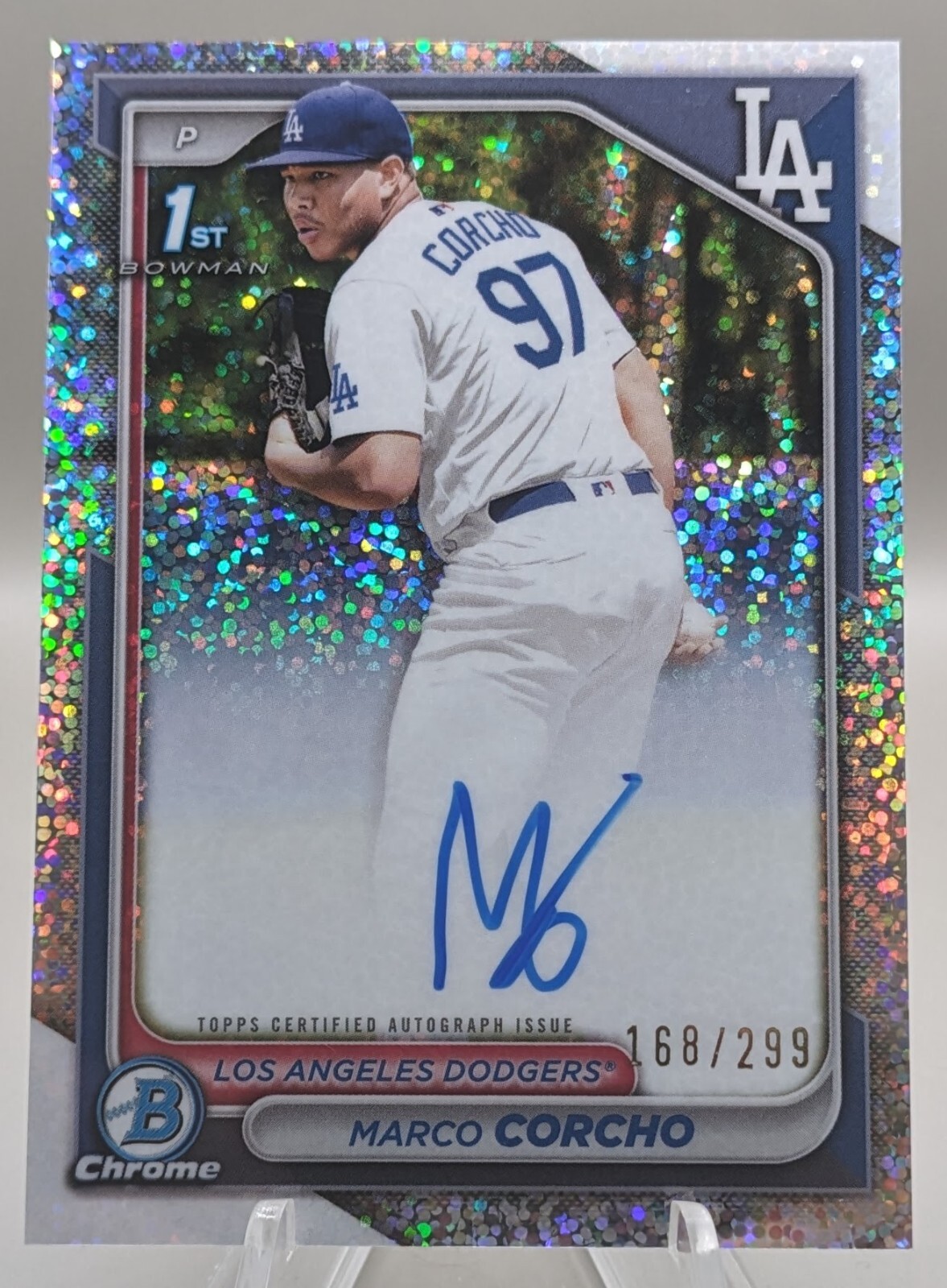 2024 Bowman Chrome MARCO CORCHO 1st  Dodgers Speckle /299 AUTO