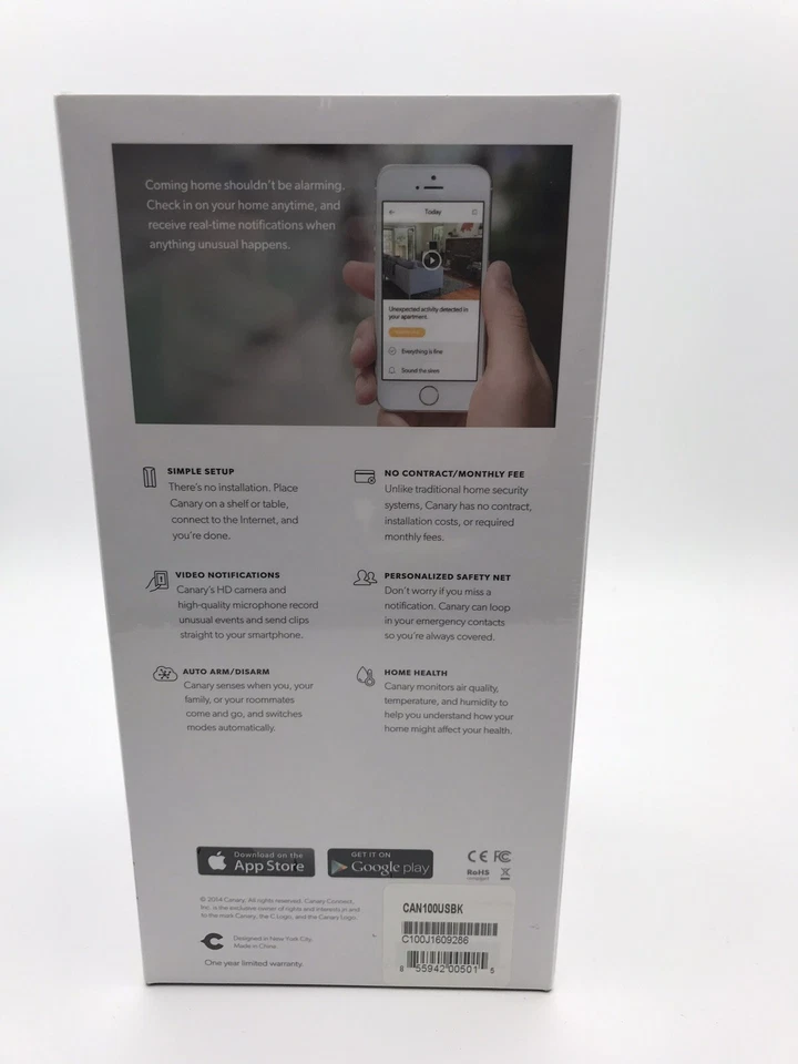 (6) Canary Smart Home Security Camera - Black CAN100USBK | New - 6 units - Image 3 of 4