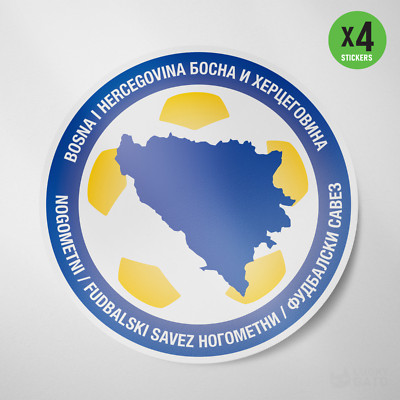 Bosnia and Herzegovina National Team Soccer 4 Pack Sticker Vinyl Decal Soccer