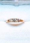 18k yg Diamond Ring .50ct 3.0 grams Size 6.75, 3 dia ring, with nice diamonds  — photo 1