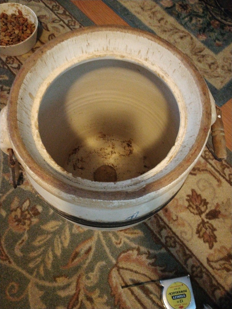 Vintage Robinson Ransbottom Blue Crown Butter Churn Crock With