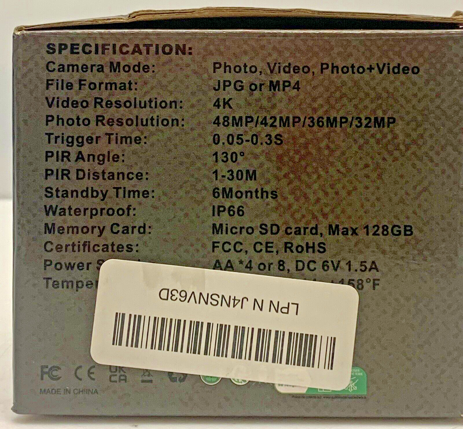 Trail Camera 36MP 4k Hunting Wildlife Cam Motion Activated 3 PIR Night Vision