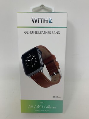BRAND NEW!  SEALED!  WITHit Tan Leather Band for 38/40/41mm Apple Watch