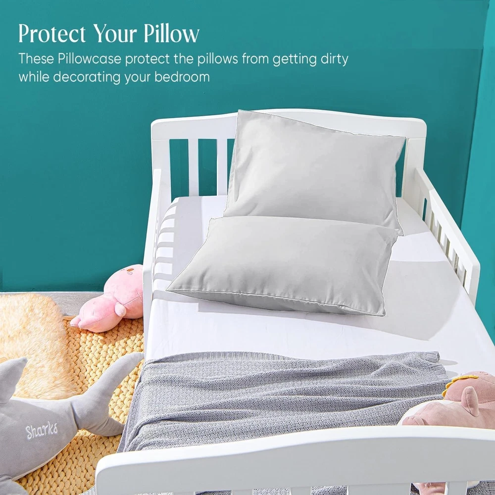 Travel Pillow Case 12X16 Size Set of 2 Piece Toddler Pillowcase 600 Thread Count