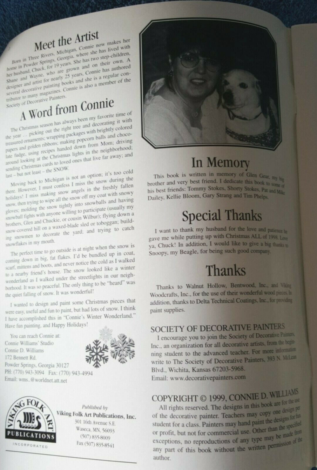 Connie's Winter Wonderland Tole Paint Book by Connie Williams