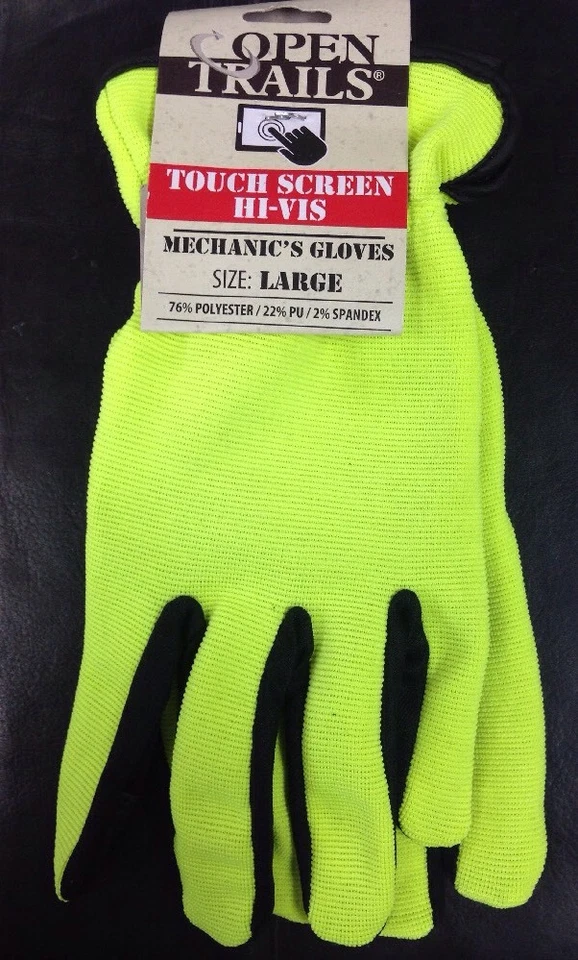 6 Dutzend Paar Touchscreen High Vis Mechaniker Arbeitshandschuhe (PSA) groß