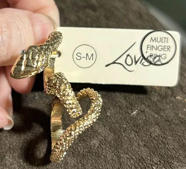 Lovisa Gold Tone Multi Finger Snake Ring Size S-M