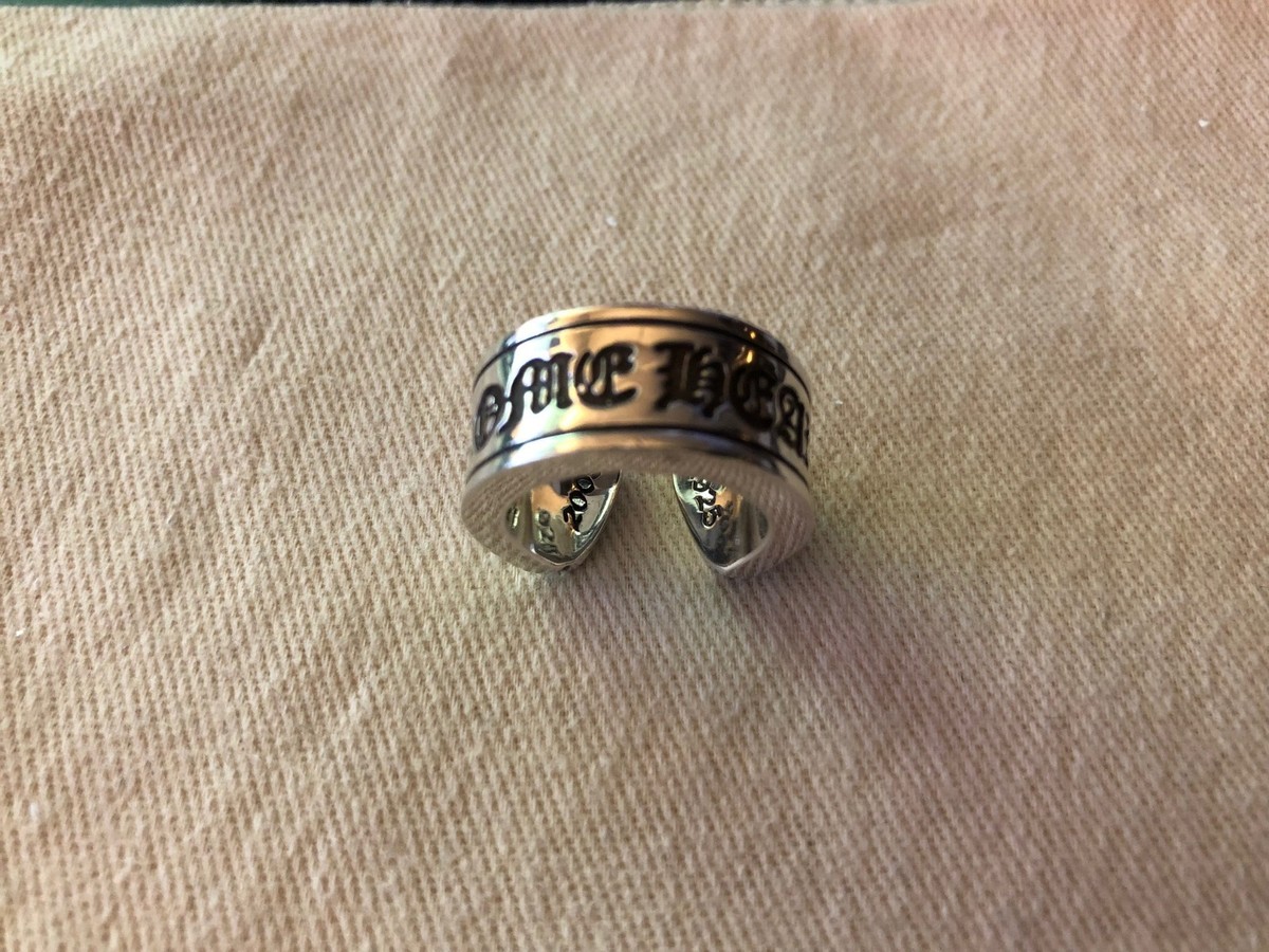 2005 Chrome Hearts Scroll Label 925 Sterling Silver Ring US 2005 Chrome Hearts Scroll Label 925 Sterling Silver Ring US